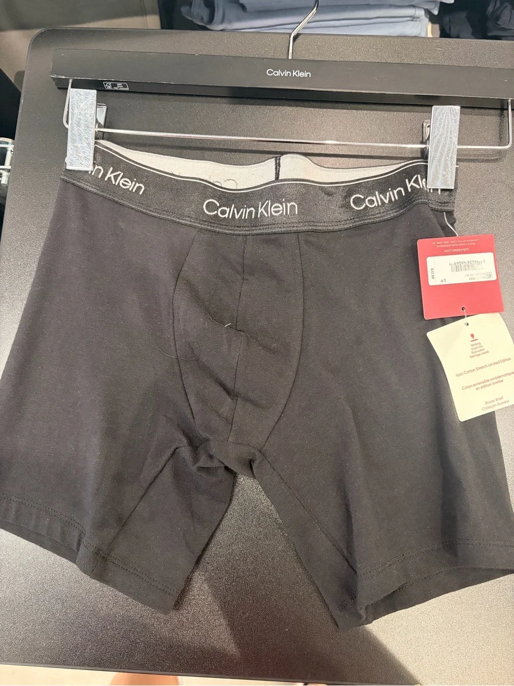 Calvin Klein black plain Stretch Boxer Briefs with Logo Waistband new